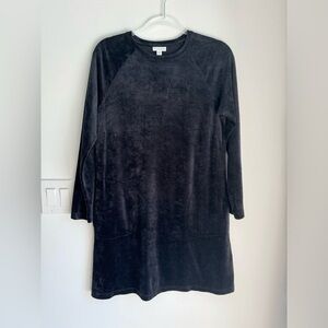 J Jill Pure Women’s Small Gray Velour Pima Cotton Blend Boat Neck Tunic Top